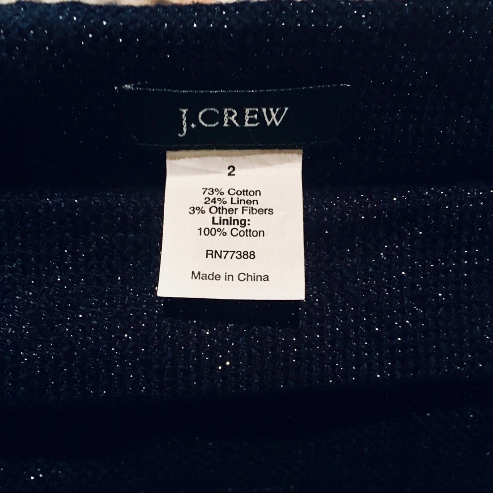 🌸 JCREW LINED SHIMMER THREAD NAVY BLUE SKIRT NO FLAWS - Picture 11 of 11
